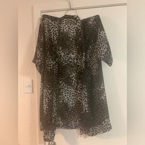 Secret Treasures Grey Animal Print Sheer light rob